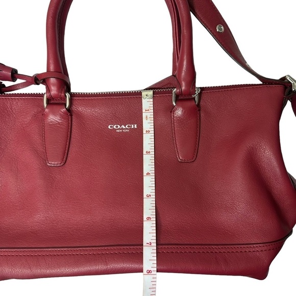 COACH Legacy Molly East/West Red Leather Satchel - Picture 15 of 16